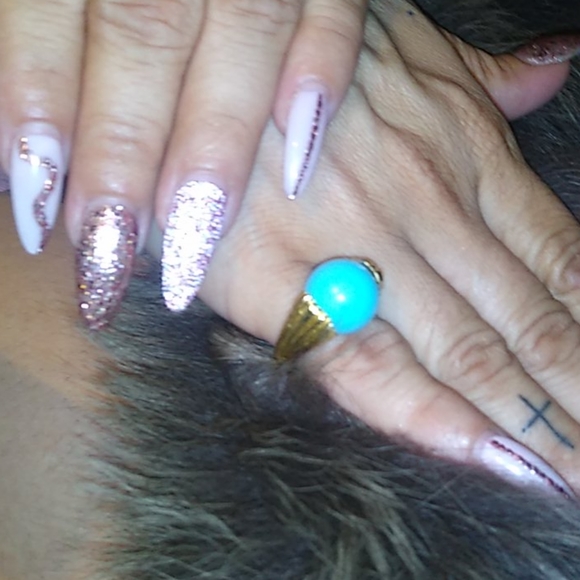 Vintage interchangeable Gold shell ring - Picture 6 of 7